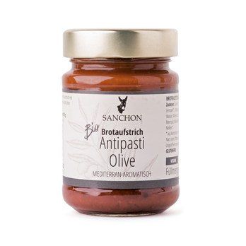 Sanchon Bio Brotaufstrich Antipasti Olive, 190g