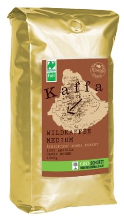 Bio Wildkaffee, Medium, ganze Bohne, 100% Arabica, 1000g von Kaffa