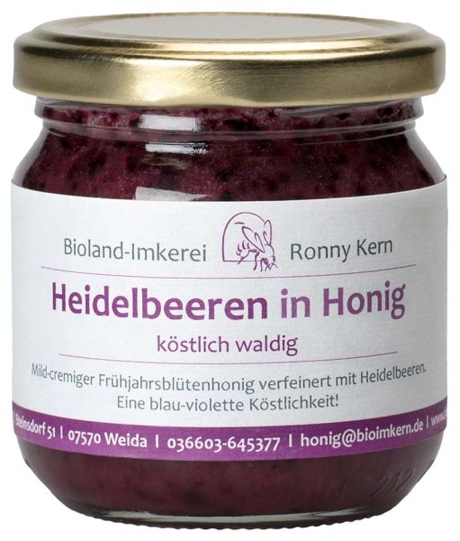 Heidelbeeren in Honig aus Deutschland, Bio, 250g