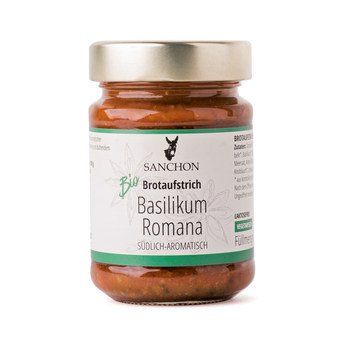 Bio Brotaufstrich Basilikum Romana, 190g von Sanchon