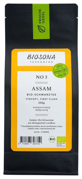 BIOSONA No.3 Assam Bio-Schwarztee FTGFOP1, 250g